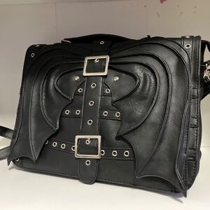 RESTYLE FOR REPAIR OR PARTS‼️MESSENGER SATCHEL GOTHIC SHOULDER BAG BAT WINGS